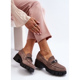 Vinceza Beige Eriella Beige Moccasins with Massive Heels 1