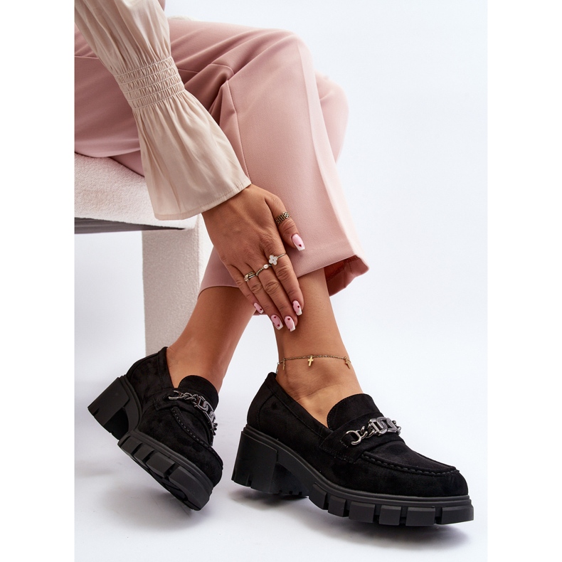 Vinceza Eriella Black Chunky Heel Moccasins 2 Vinceza Eriella Black Chunky Heel Moccasins 2