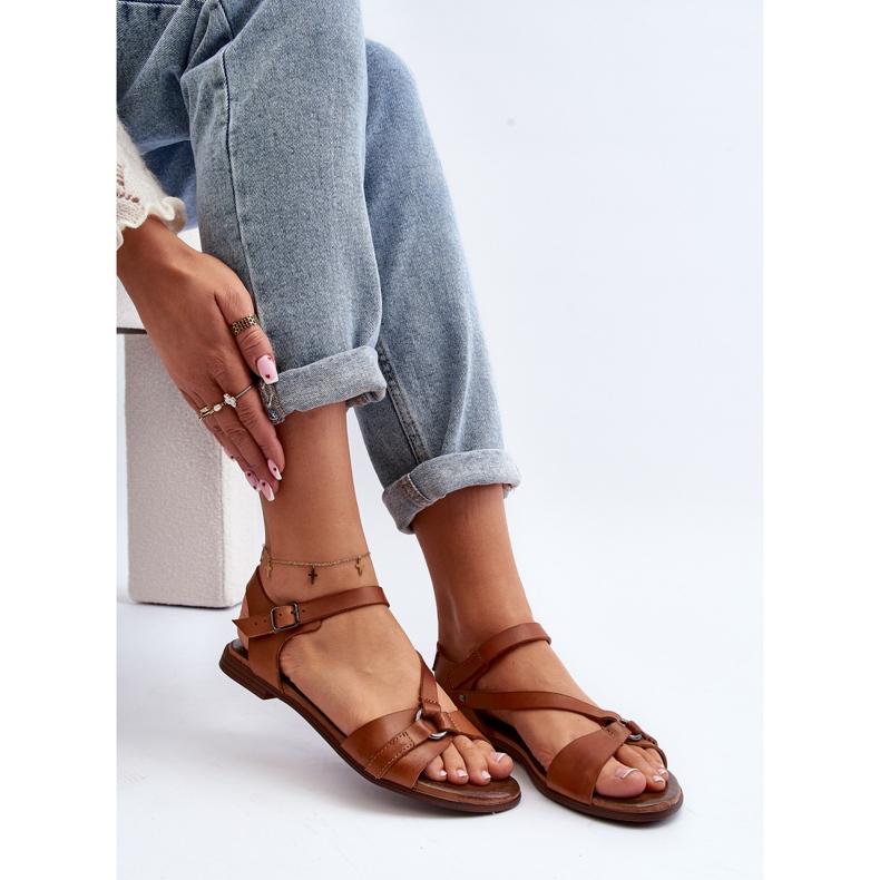 Zazoo 40182 Women's Leather Sandals, Brown 1