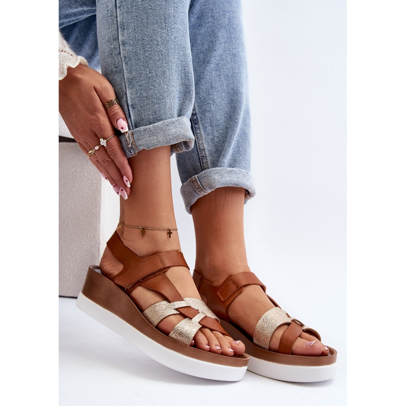 Zazoo 40397 Women's Leather Sandals on the Platform, Brown 1