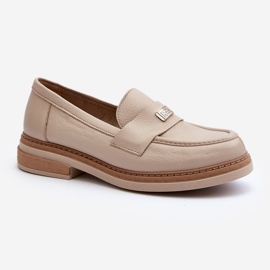 Zazoo 20165 Women's Leather Moccasins, Beige 2