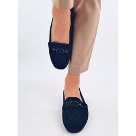 Trabei Navy women's suede moccasins blue 1