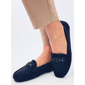 Trabei Navy women's suede moccasins blue 2