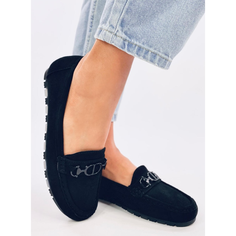 Trabei Black women's suede moccasins 2