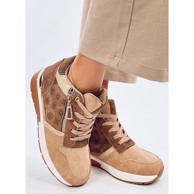 Telts Khaki wedge sneakers brown 2
