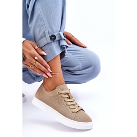 Women's Lace-up Sneakers Beige Etna 6