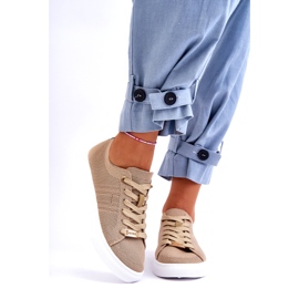 Women's Lace-up Sneakers Beige Etna 2