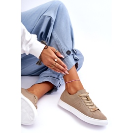 Women's Lace-up Sneakers Beige Etna 5