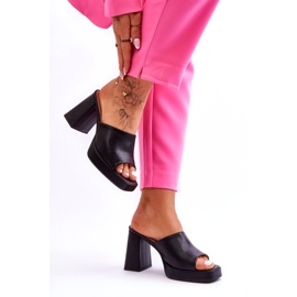 Sweet Shoes Black Leather High Heel Slippers 1 Sweet Shoes Black Leather High Heel Slippers 1