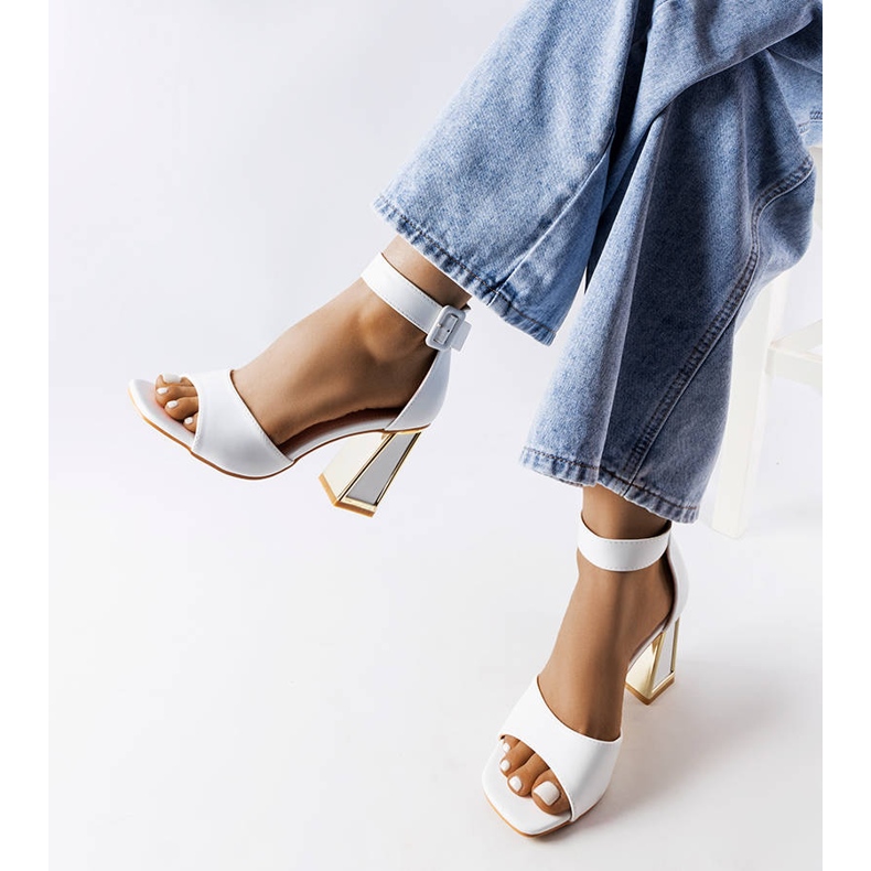 Marlens white block sandals 1