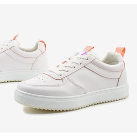White sneakers with pink inserts KK-203 1