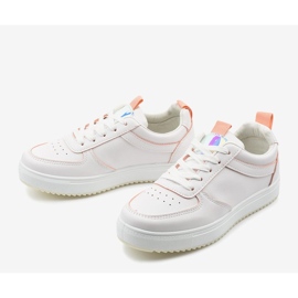White sneakers with pink inserts KK-203 2
