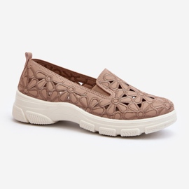 Women's Openwork Shoes Pink Emilei beige 1