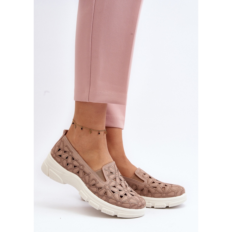 Women's Openwork Shoes Pink Emilei beige 2