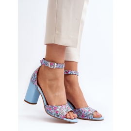 Blue flowered high heel sandals Vitamella 2 Blue flowered high heel sandals Vitamella 2