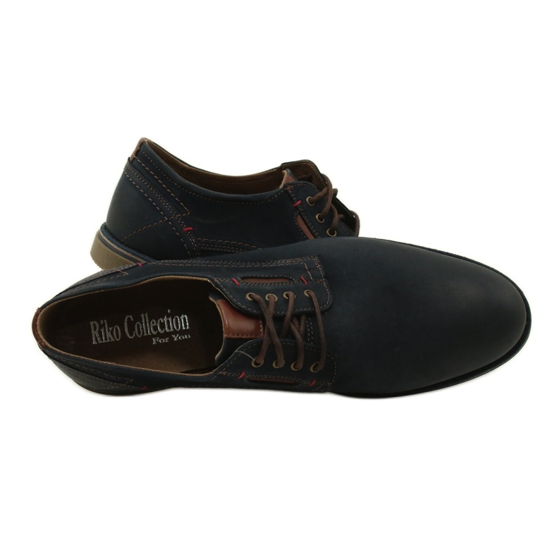 Riko shoes men's leather shoes 804 navy blue 4