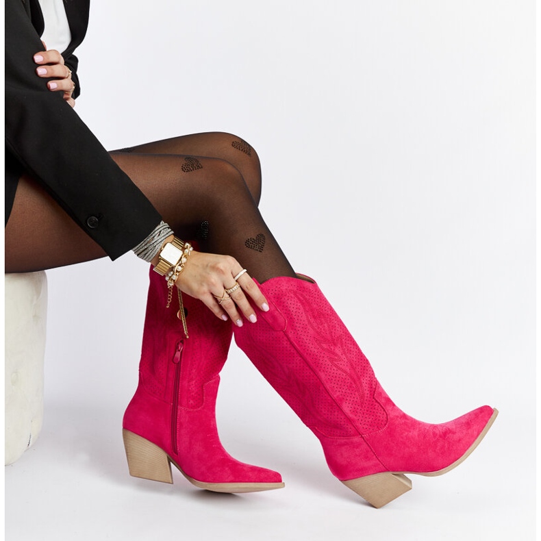 Pink high-heeled cowboy boots from Sapri 1