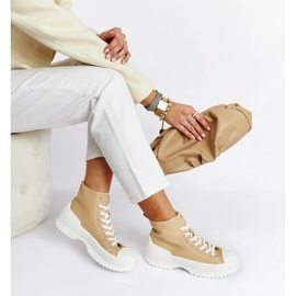Beige high-top sneakers from Ronchis 1