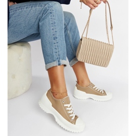 Beige Monteleone platform sneakers 1