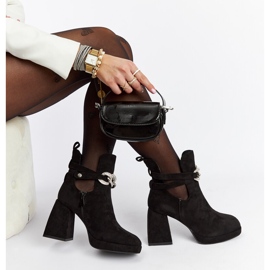 Black ankle boots decorated with Elm cubic zirconias 2 Black ankle boots decorated with Elm cubic zirconias 2
