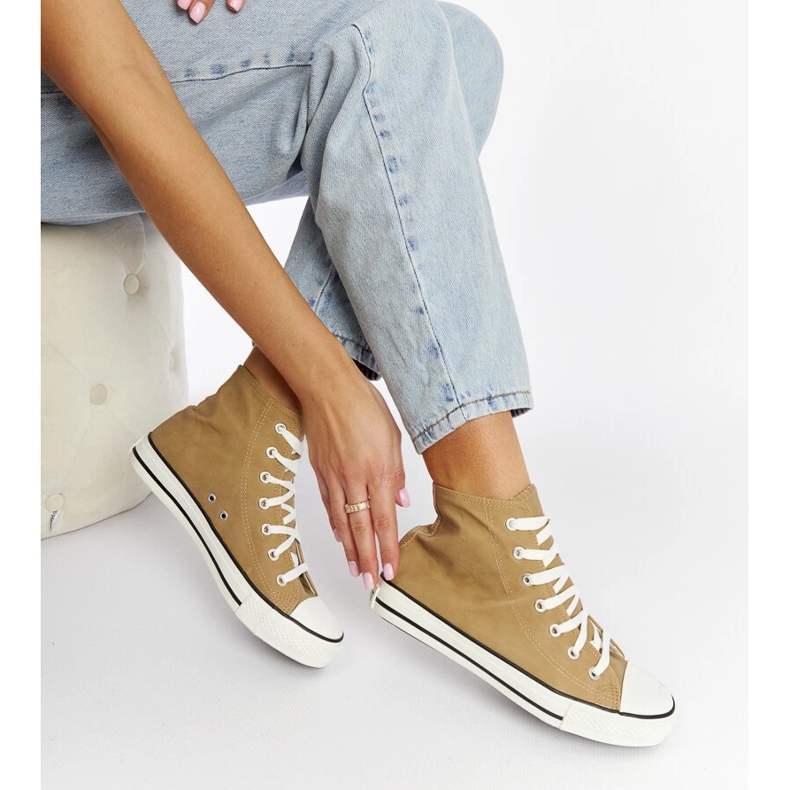 Brown high-top sneakers by Efren beige 1 Brown high-top sneakers by Efren beige 1
