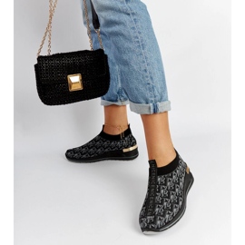 Black and gray Slip On Tartano shoes 1