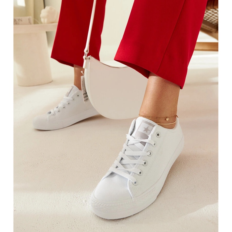 Rocky white fabric sneakers 1