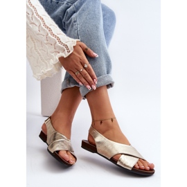 Zazoo 40407 Women's Leather Sandals Gold golden 1