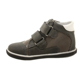 Girls' leather shoes with white flowers 91904 gray bartek grey 2