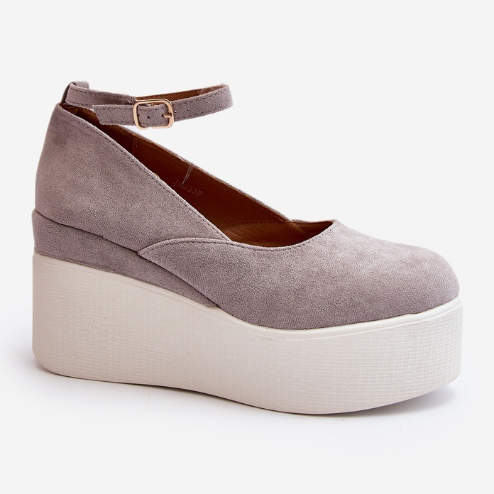 Women's Espadrilles on a Wedge Gray Malla grey 2