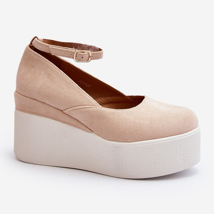 Women's Espadrilles on a Wedge Light Beige Malla 1