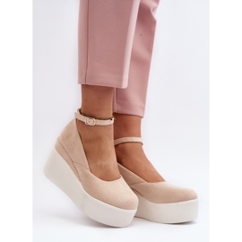 Women's Espadrilles on a Wedge Light Beige Malla 2