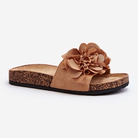 Women's flip-flops with flowers, Brown Lulania 2 Women's flip-flops with flowers, Brown Lulania 2