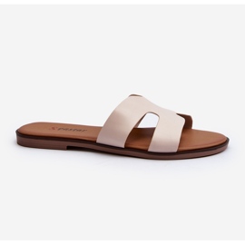 Women's Cut-Out Flip-Flops Beige Lumossa 1