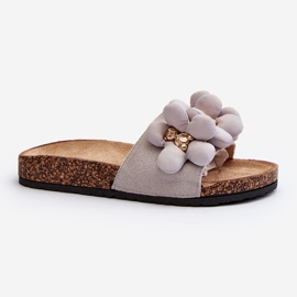 Women's Flip-Flops With Decorations Gray Bunlia grey 2