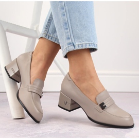 Women's leather high-heeled shoes, gray Vinceza 66612 grey 1 Women's leather high-heeled shoes, gray Vinceza 66612 grey 1