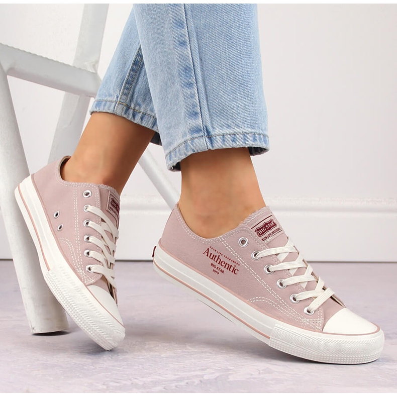 Women's lace-up sneakers Big Star NN274239 pink 1