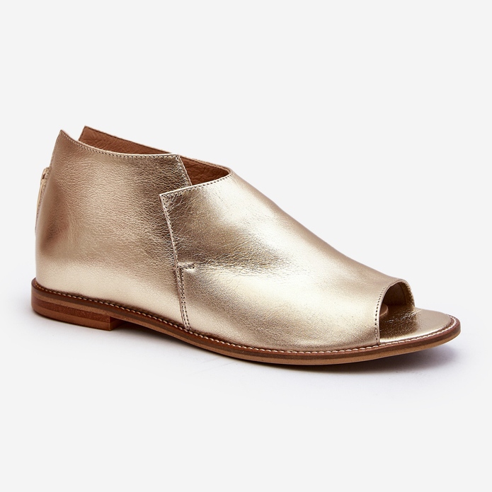 Women's Leather Sandals Laura Messi 2443 Gold golden 1