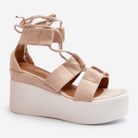 Beige Helavi Women's Tied Sandals 2