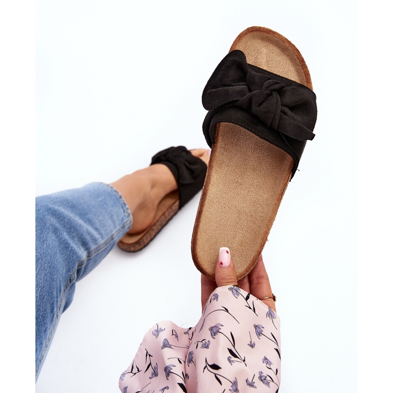 Women's Flip-Flops With a Bow, Black Ezephira 1