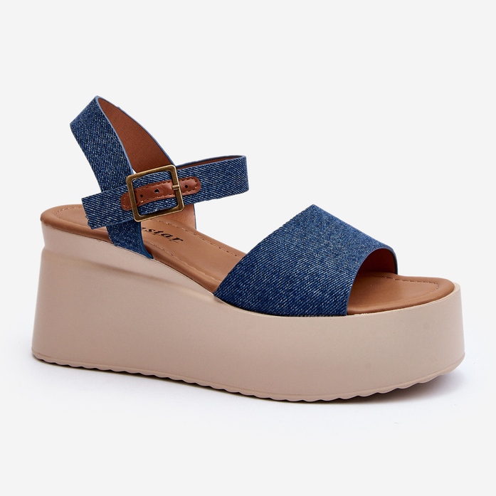 Blue jean discount wedge sandals