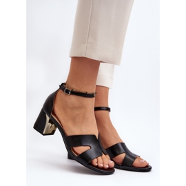 Women's Block High Heel Sandals Black Irivana 2