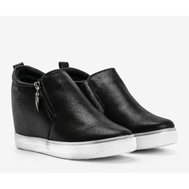 Black shiny women's Avery sneakers 1