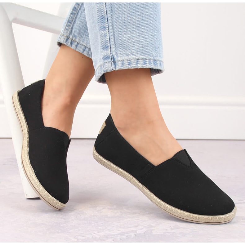 Women's black slip-on espadrilles Potocki 16308 1