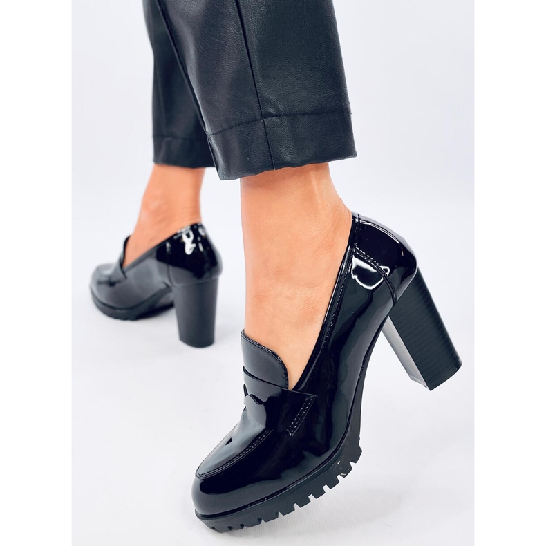 Jeffis Black patent heel moccasins 2