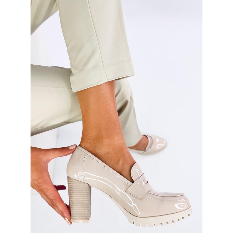 Jeffis Beige patent heel moccasins 2