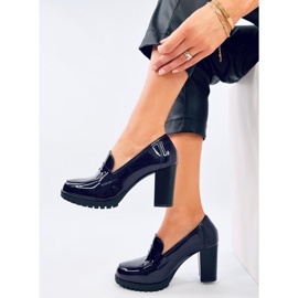 Jeffis Dark Blue patent heel moccasins 2