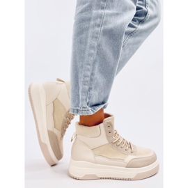 Riess Beige high-top sneakers 2