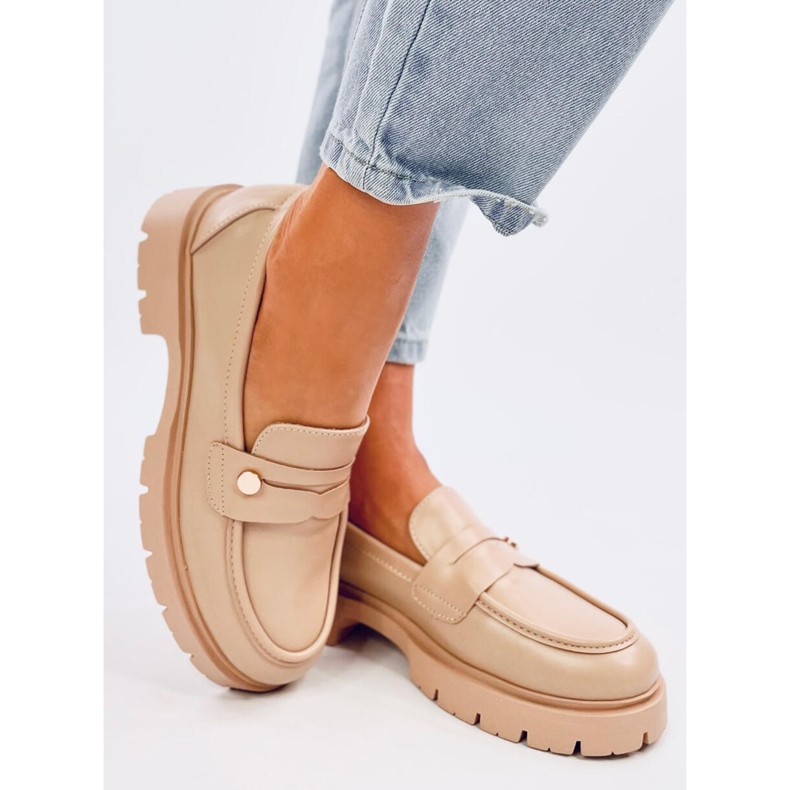 Sidney Khaki platform loafers beige 2