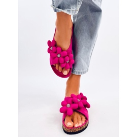 Charss Fuchsia cork flip-flops with cushion flowers pink 1
